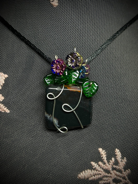 Sardonyx African Violet Necklace