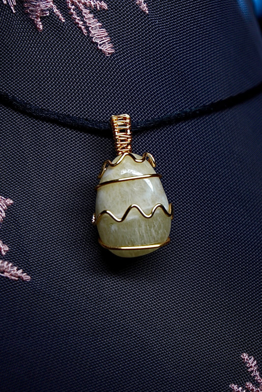 Yellow Morganite Easter Egg Necklace