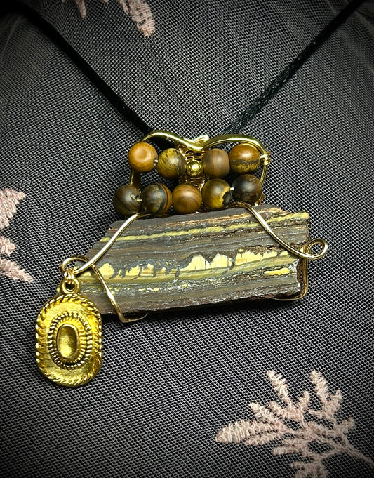 Tiger Iron Cowboy Hat Necklace