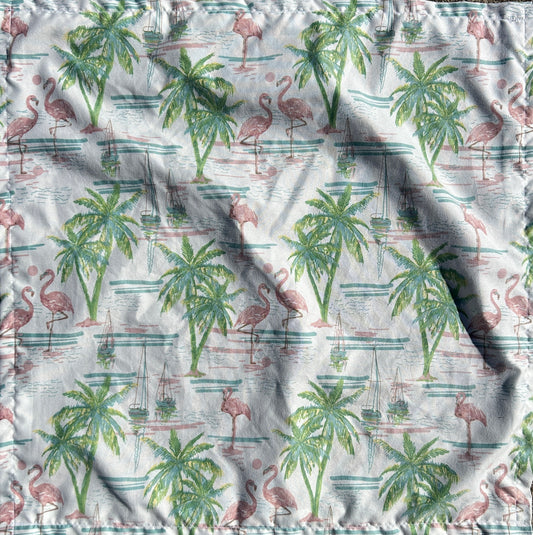 Flamingo & Palm Tree Print Bandana
