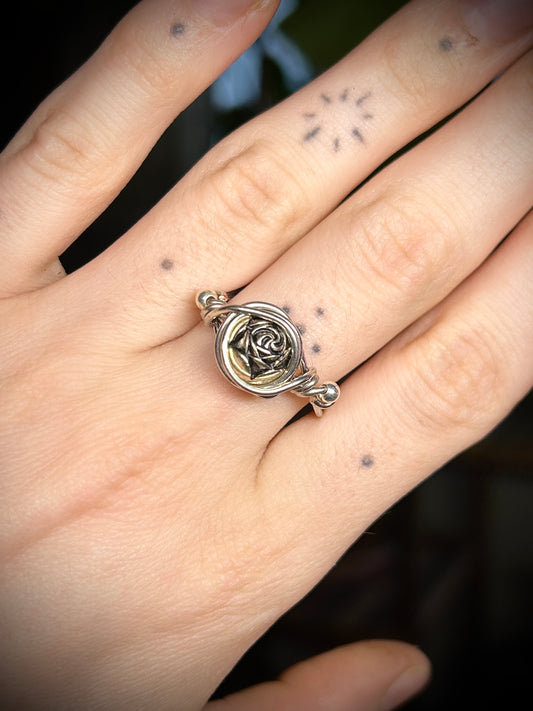 Silver Rose Ring