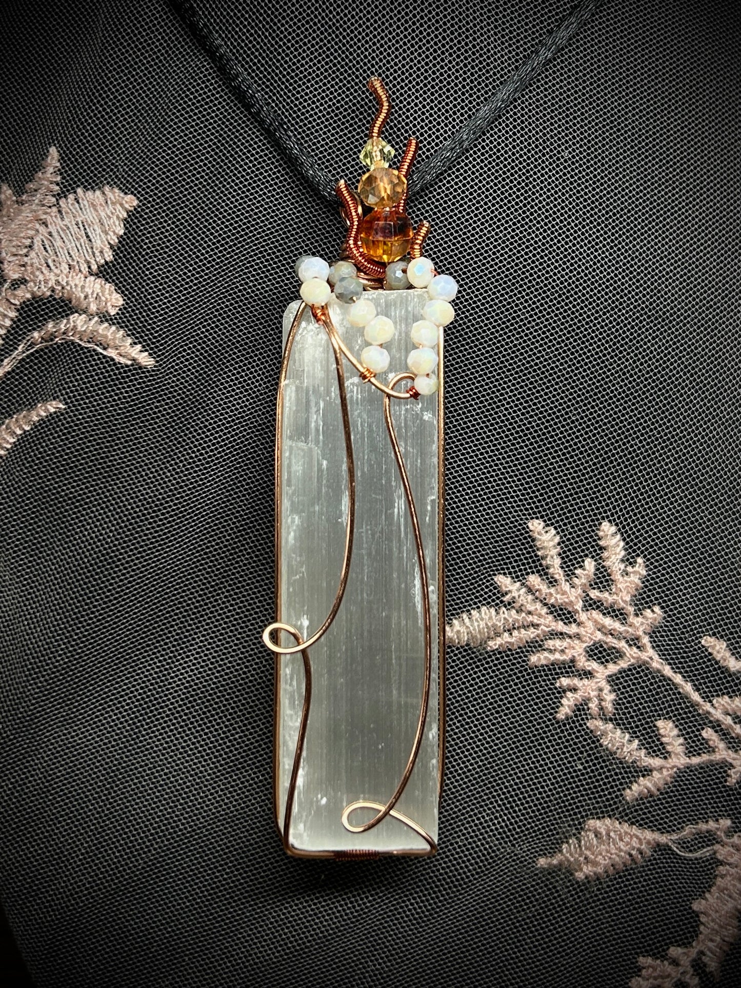 Selenite Candle Necklace