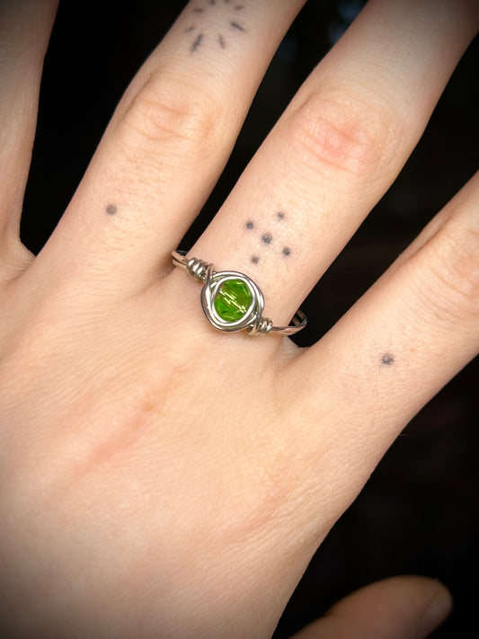 Green Silver Ring