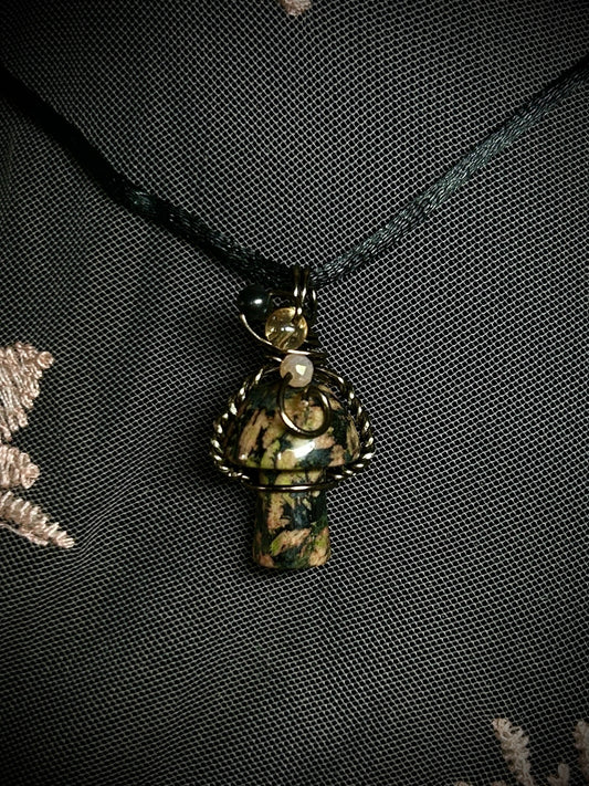 Jasper Mushroom Necklace
