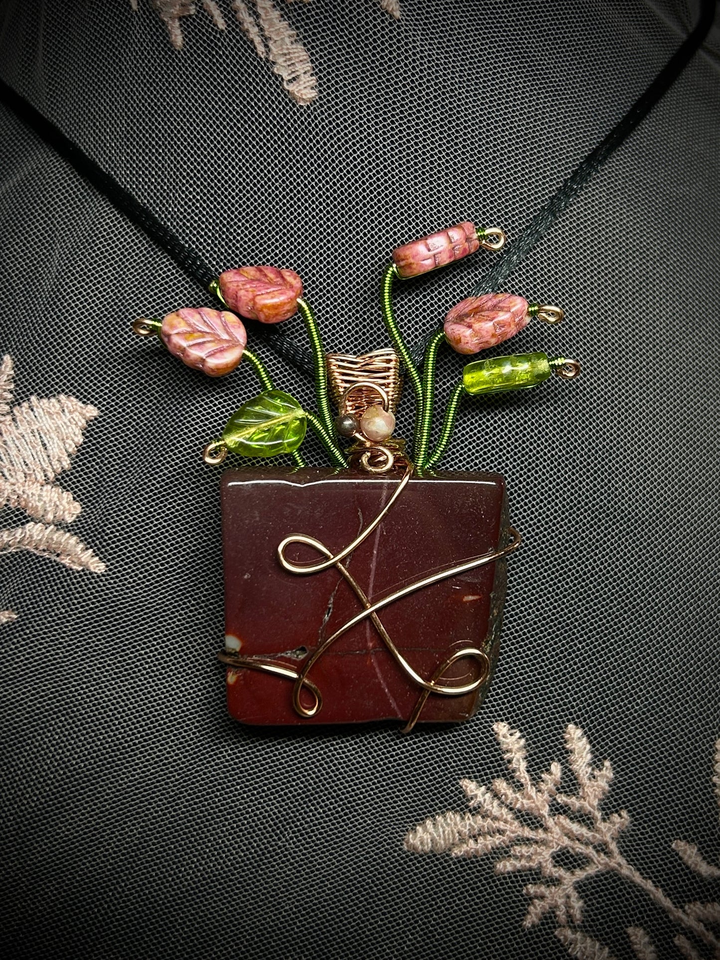 Mookaite Pink Sygonium Necklace