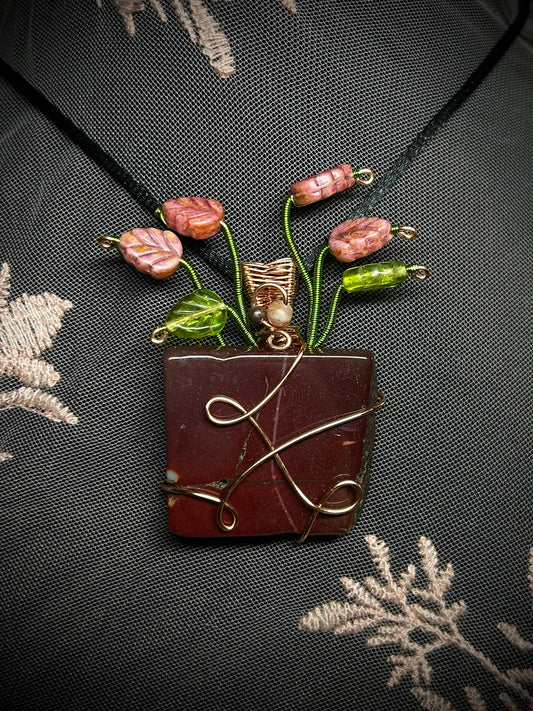 Mookaite Pink Sygonium Necklace