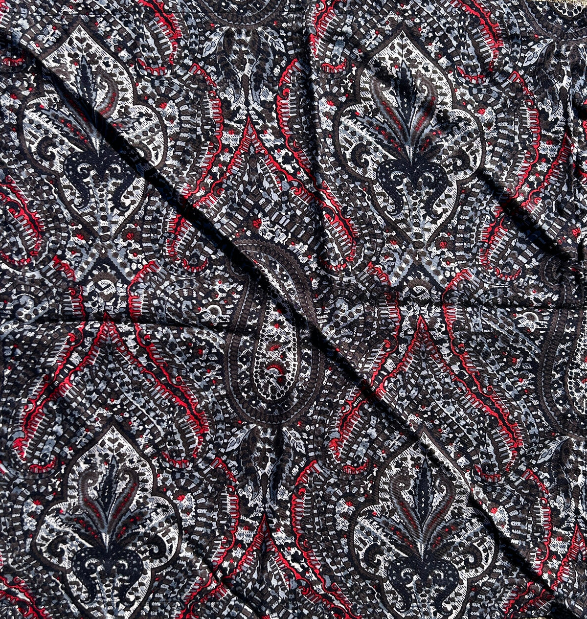 Black and Red Paisley Print Bandana (2 Available)