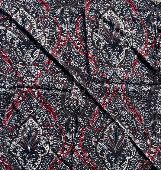Black and Red Paisley Print Bandana (2 Available)