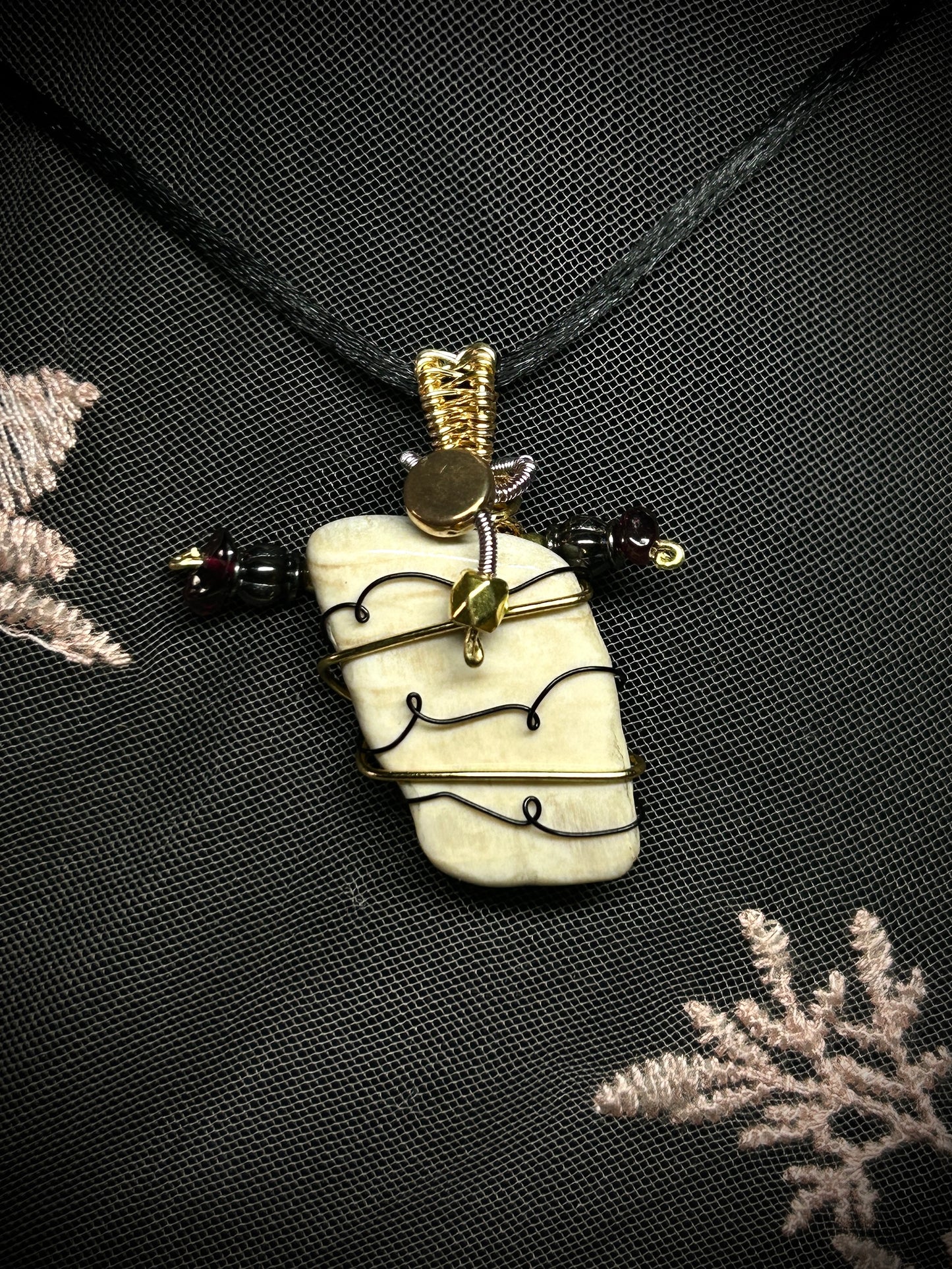 Petrified Wood Wizard Scroll Necklace