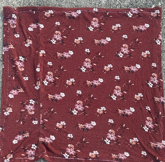 Burnt Orange with Small White Flowers Bandana