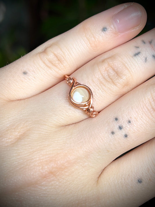 Mother of Pearl Rose Gold Ring