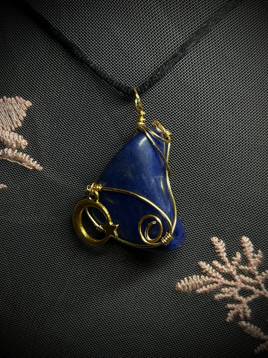 Sodalite Moon Necklace