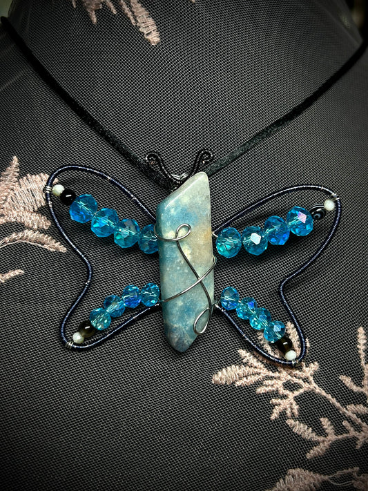Trolleite Blue Butterfly Necklace