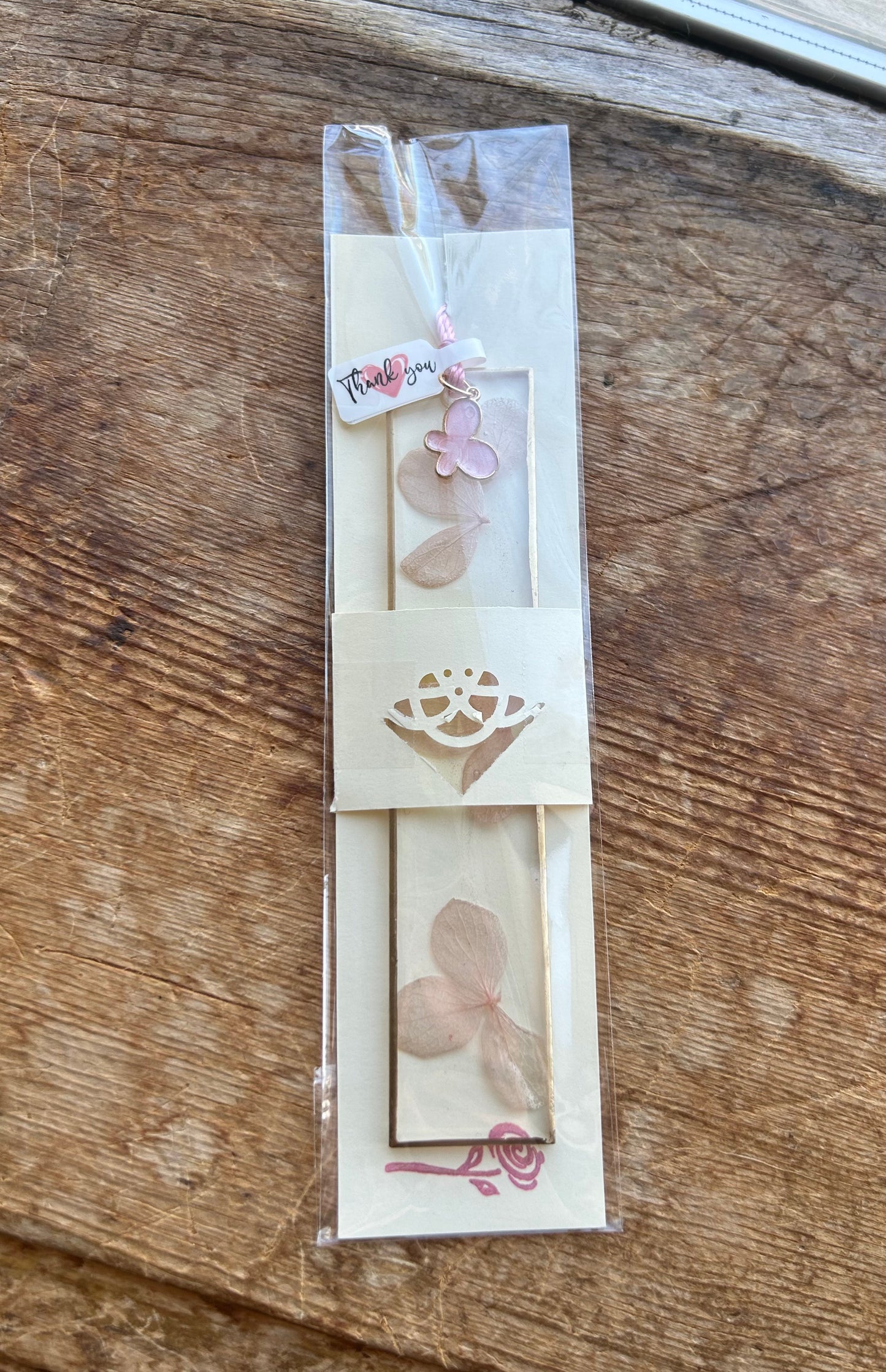 Pink Flower Resin Bookmark