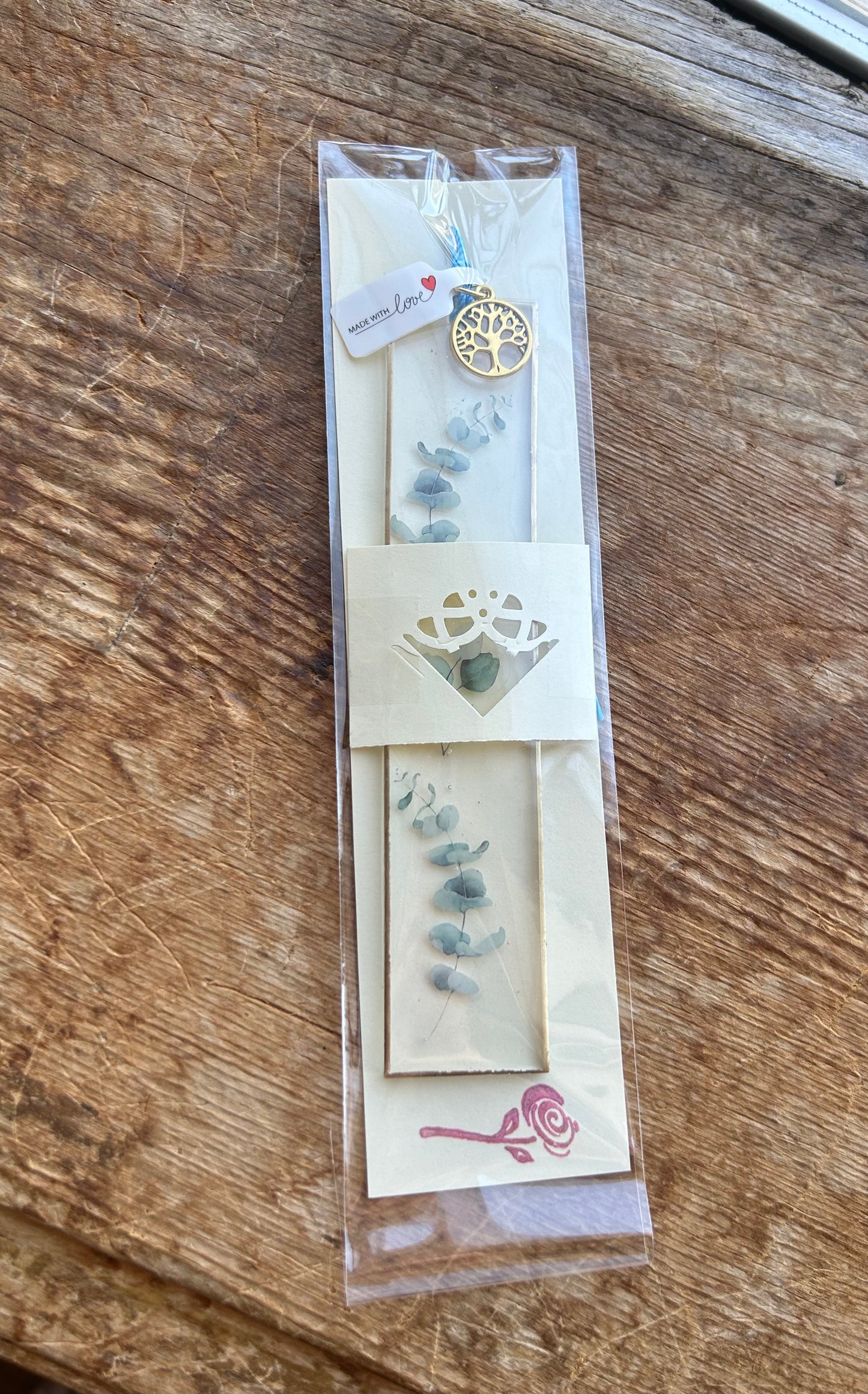 Flower with Tree of Life Charm Resin Bookmark