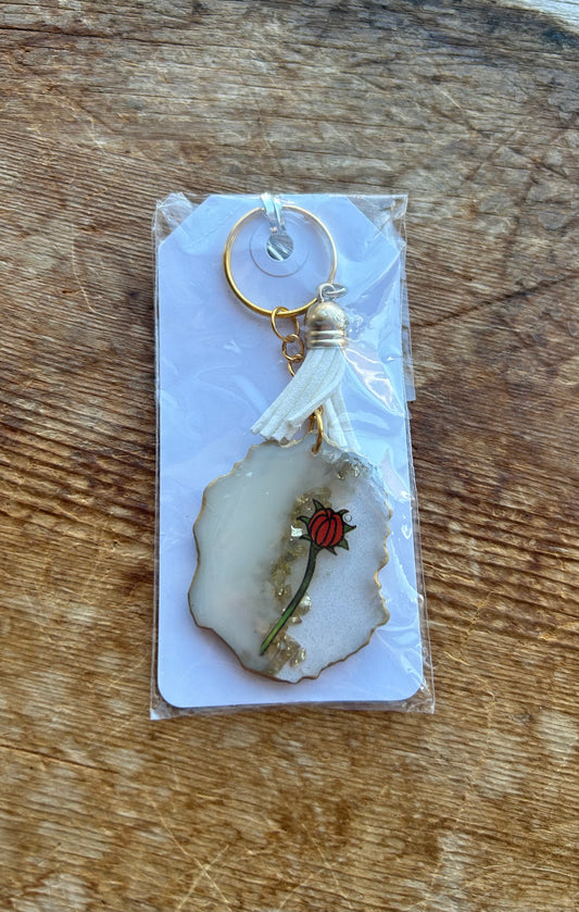 Rose Resin Keychain