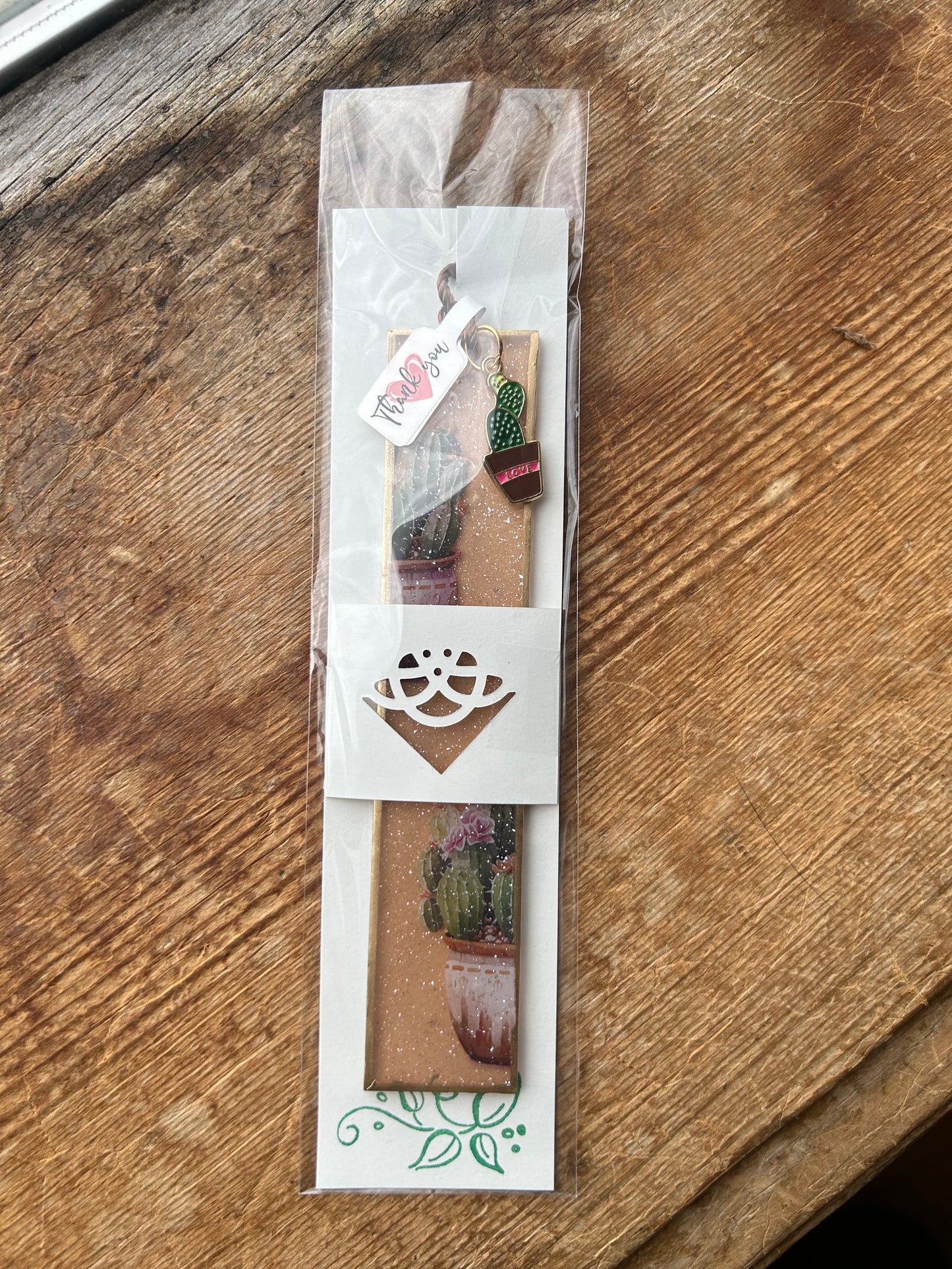 Cactus with Cactus Charm Bookmark