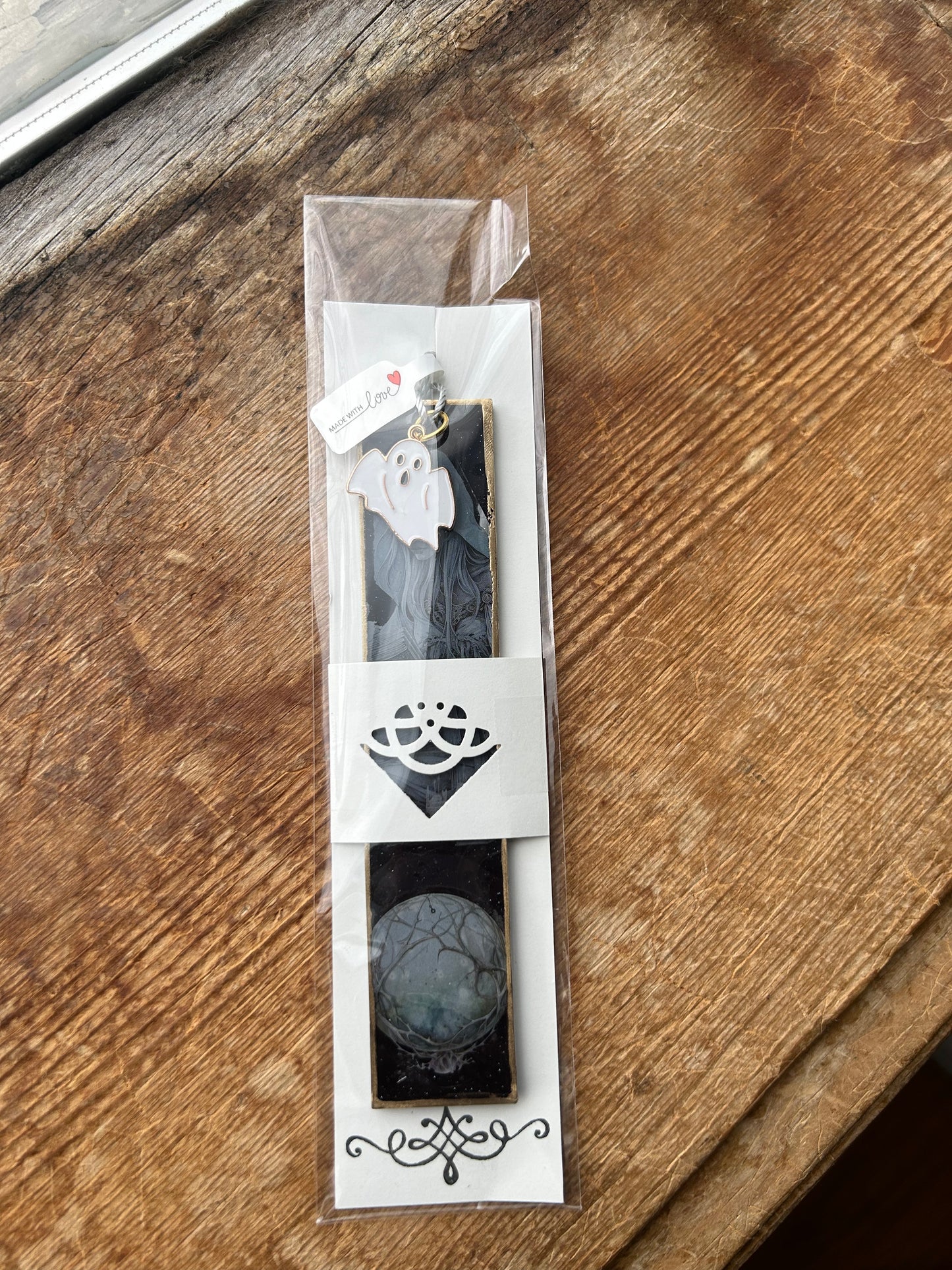 Witchy with Ghost Charm Bookmark