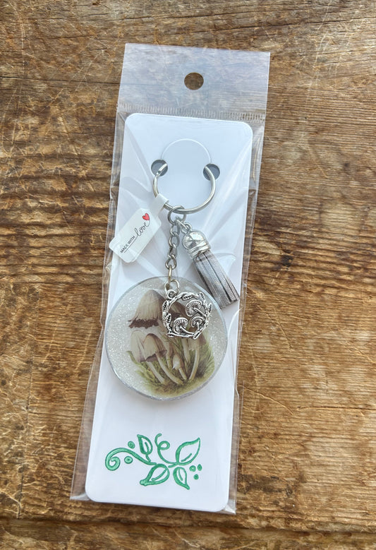 Mushroom Keychain with Mushroom Charm