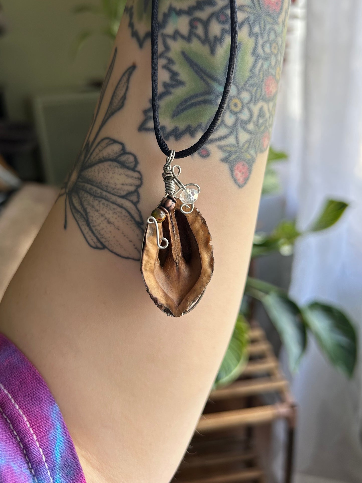 Hickory Nut Shell Necklace