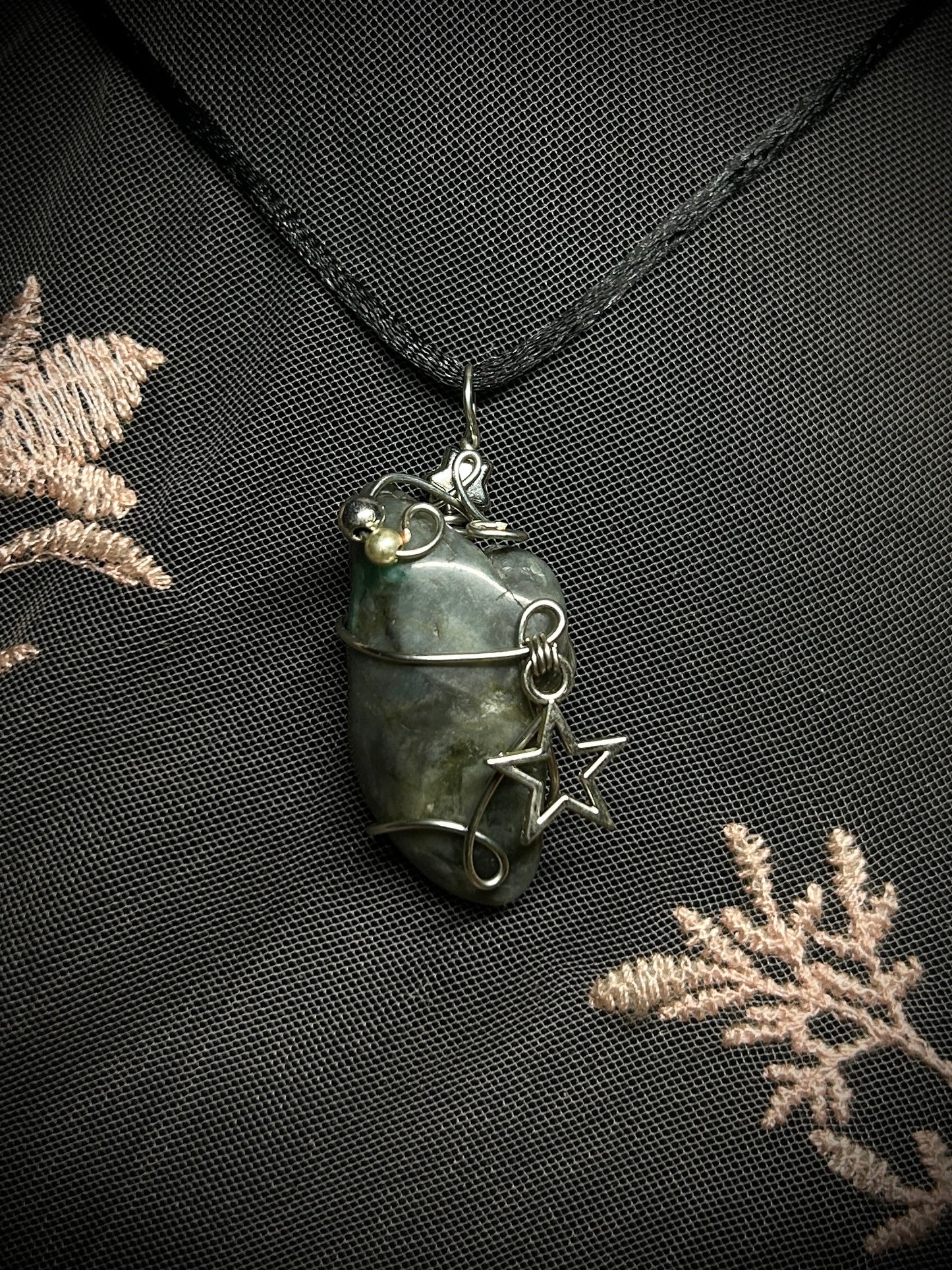 Emerald with Stars Necklace