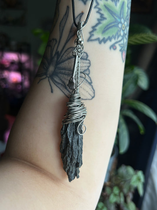 Large Black Kyanite Witch's Broom