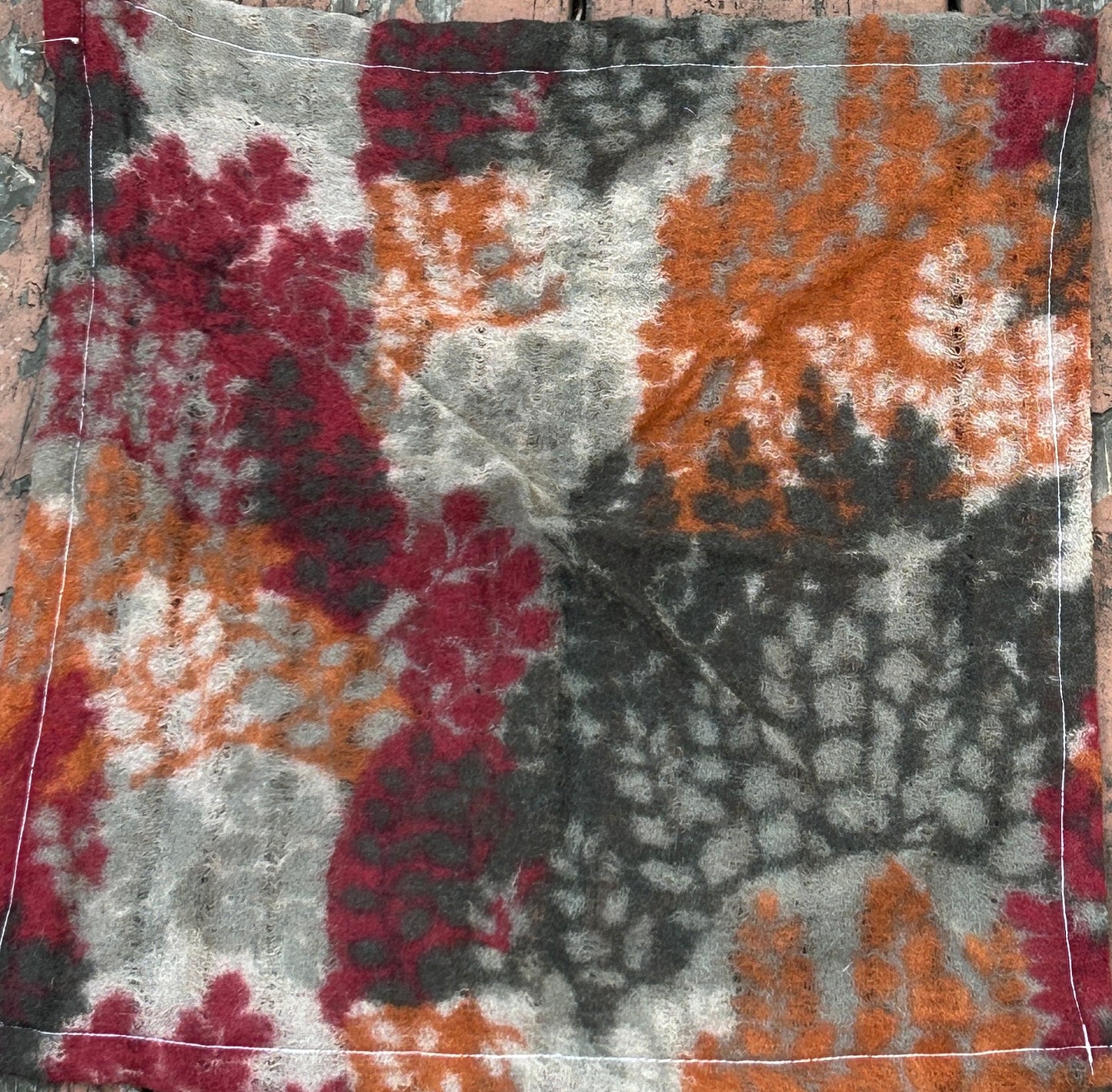 Red, Orange, & Gray Wool Bandana