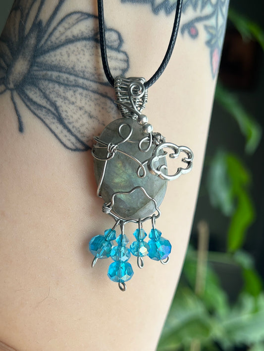 Labradorite Cloud Pendant Necklace