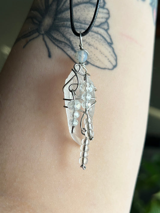 Melting Icicle Quartz Necklace