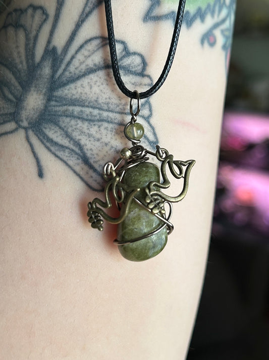 Two Turtle Doves Vesuvianite Necklace