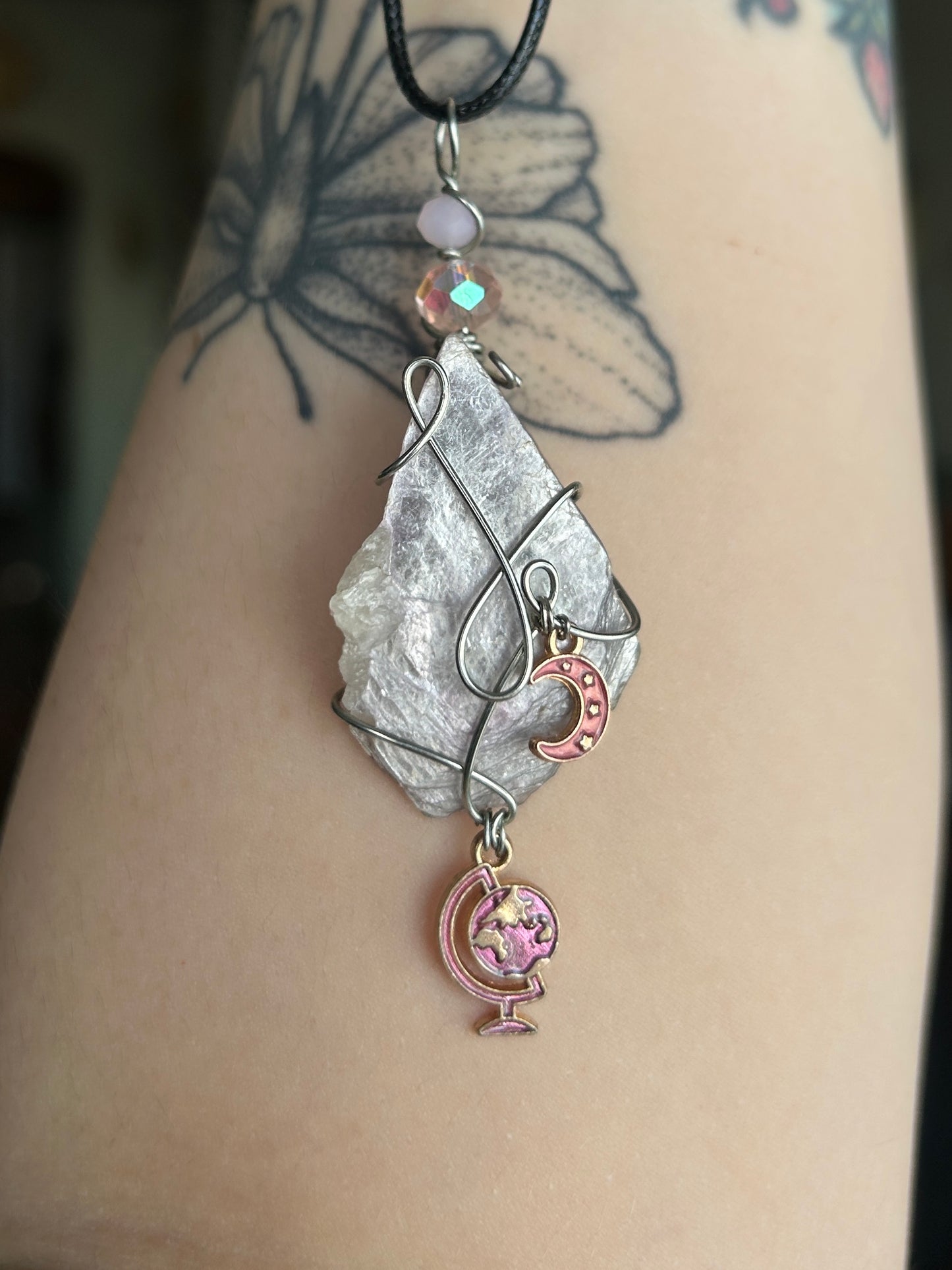 Lepidolite with Pink Charms Necklace