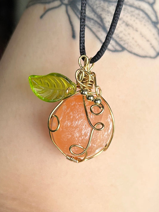 Orange Serpentine Orange Necklace