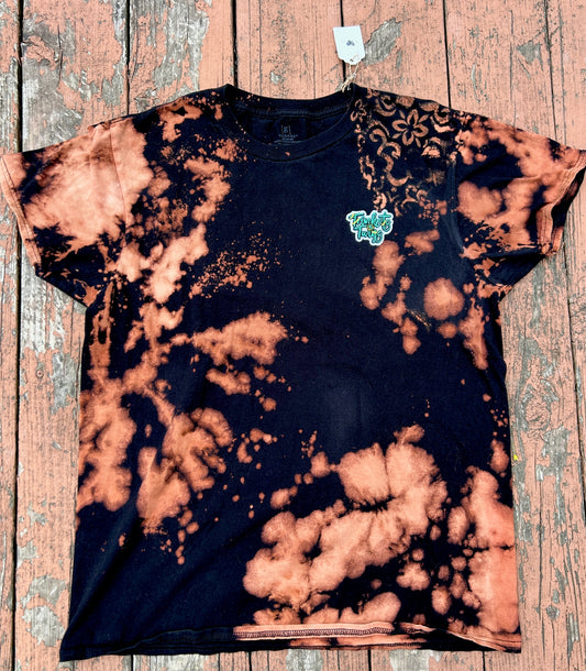 Basic Acid Wash with Mandala Sleeve T-Shirt