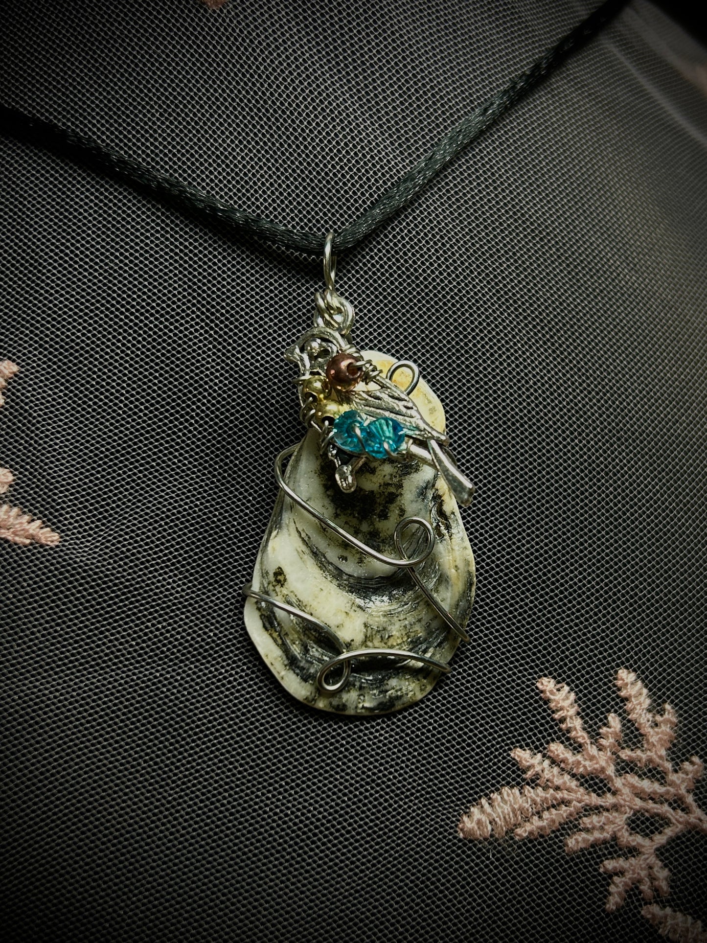 Seashell with Parrot Charm Necklace