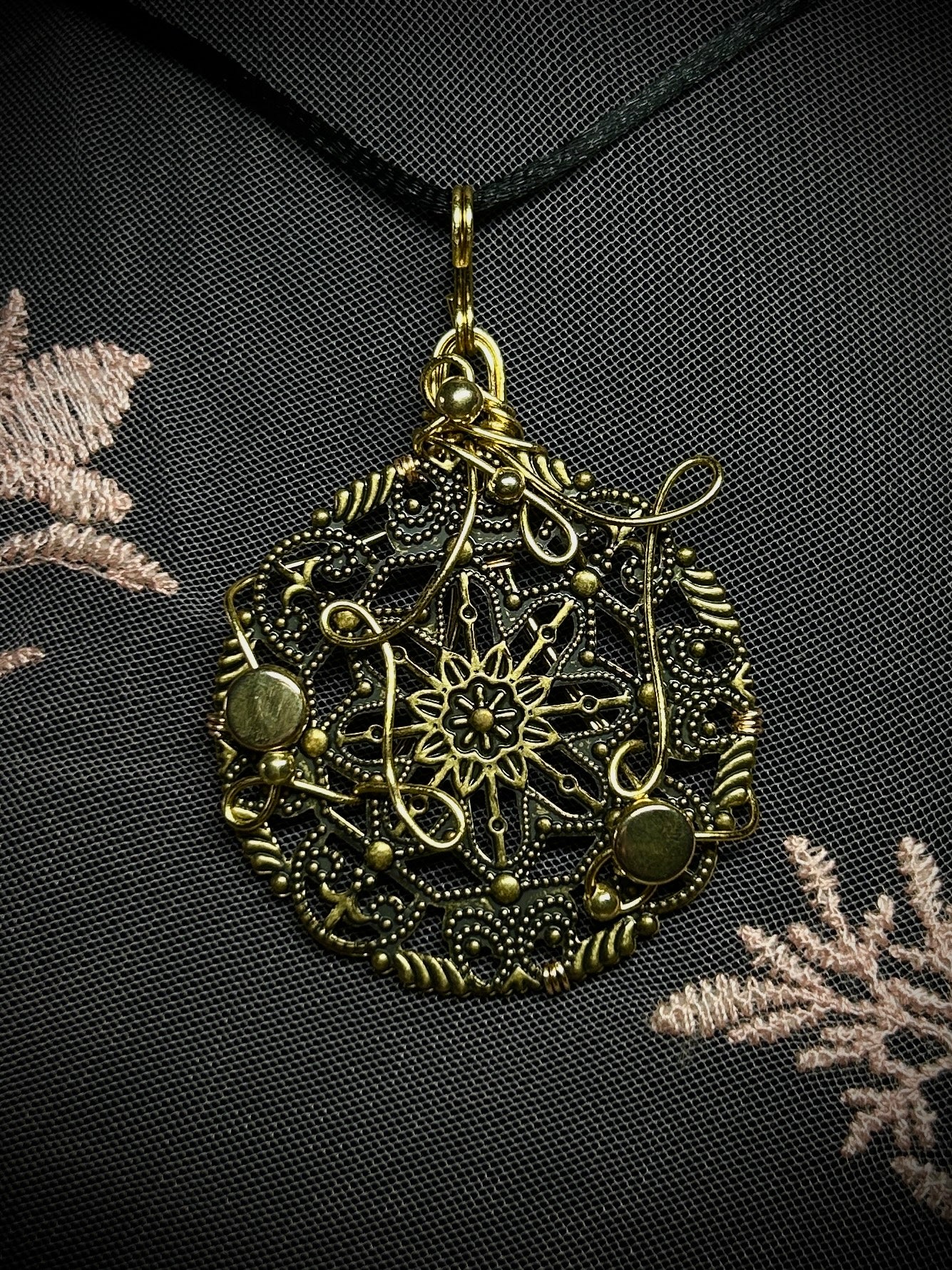Bronze Dabloon Coin Intricate Style Necklace