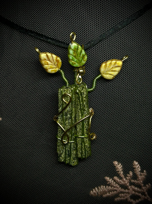 Epidote Celery Necklace